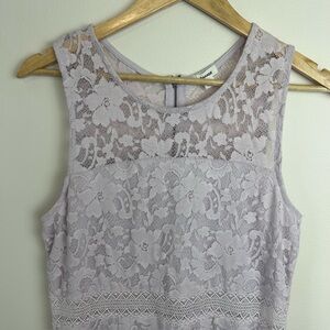 Garage Lavender Lace Dress Size L Sleeveless Fit & Flare Mini Dress